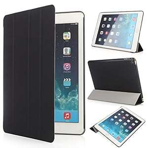 iHarbort Apple iPad Air 2 Case - Multi-Angles Smart Cover Holder Stand Leather Case for A (Black)