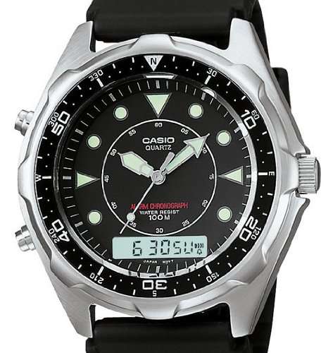 Casio Men's AMW320R-1EV Marine Ana-Digi Dive Watch (black, Black)
