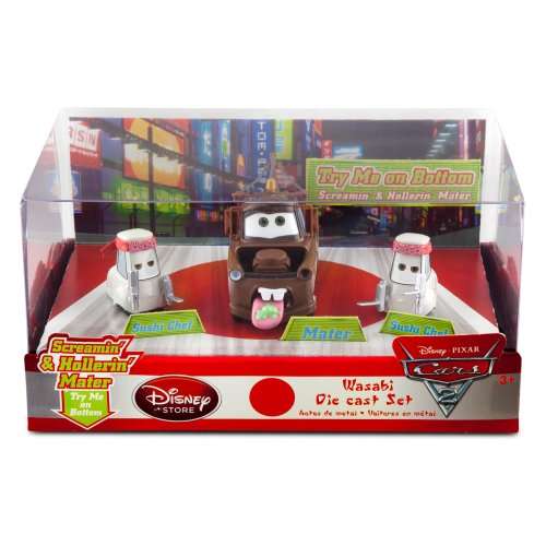 Mater eating Wasabi Disney Pixar Cars 2 3-Piece Die Cast Set