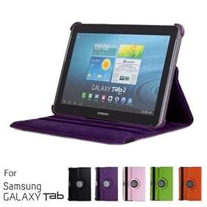 Purple Samsung Galaxy Tab 2 10.1 Case/Cover with 360 degree rotational Stand 10.1inch Sc (Purple)