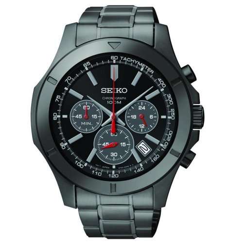 SEIKO Black Ion Chronograph Watch