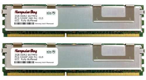 Komputerbay 8GB (2x 4GB) DDR2 PC2-5300F 667MHz CL5 ECC Fully Buffered FB-DIMM (240 PIN) 8 GB w/ Heat