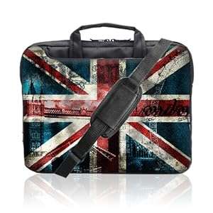 TaylorHe 15.6 inch 15 inch 16 inch Hard Wearing Nylon Laptop Carry Ca (London Bridge, Union Jack)