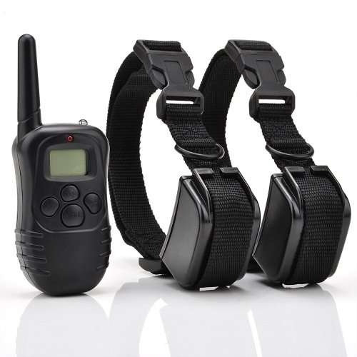 Excelvan Remote Control Dog Training Shock Collar for 2 Dogs with 100LV of Shock and Vibration, Rech