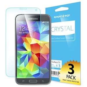 Spigen Samsung Galaxy S5 Screen Protector [Crystal Clear][3-PACK]JAPA... BASE PET FILM Premium Front