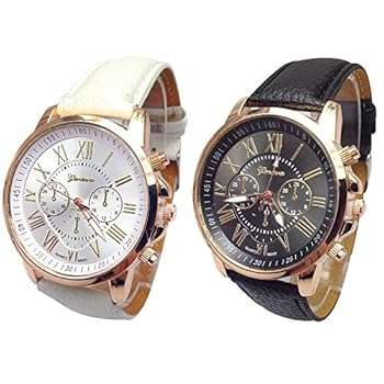 Mixeshop 2-pack Unisex Tally Style Silicone Watch black&white