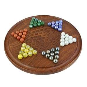 Jumbo Chinese Checkers with Colorful Marbles Handcrafted Wooden Toys From India.