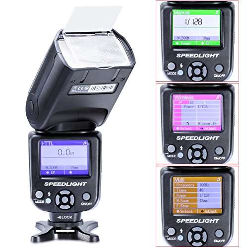 Neewer NW-985C E-TTL 4-Color TFT Screen Display *High-Speed Sync* Camera Slave Flash Speedlite with