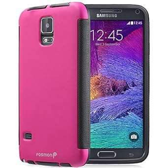 Fosmon Samsung Galaxy Note 4 (HYBO-SNAP) Full-Body Hybrid Protective Case Cover with Built-In S