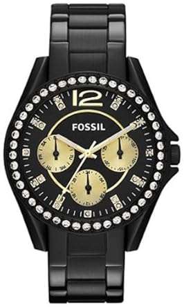 Fossil Women's ES3205 Black Stainless-Steel Analog Quartz Watch with Black Dial