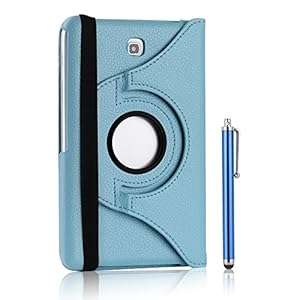 Multi Function Galaxy Tab 4 7.0 Case PU Leather Multi Angle 360 Degree Rotating Smart Case (Blue)