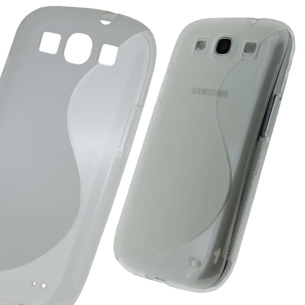 Grey Durable Crystal Gel Skin Case Cover for Samsung Galaxy S3 III i9300 + Screen Protector