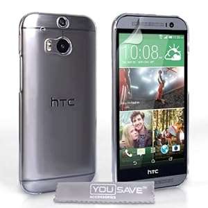 Yousave Accessories Hard Cover Case for HTC One M8 - Crystal Clear