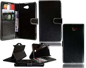 NEW SLIM LEATHER FLIP BOOK WALLET POUCH PHONE CASE FOR SONY XPERIA M2 AQUA