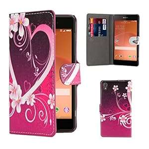 32nd Design book wallet PU leather case cover for Sony Xperia Z3 mobile phone - Love Heart