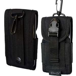 Universal Black Cordura Mobile Phone Cover Army Bag With Belt Loop Hook Po (Apple iPhone 5/5s/5c)