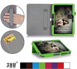 Samsung Galaxy Tab4 10.1 Case Cover Fyy Folio Stand Leather Case with Card Slots for Sams (Green)