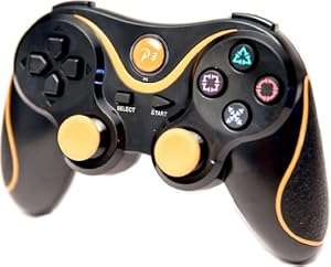 LowClick Unique Design Bluetooth Wireless Game Controller for PS3(Orange & Black)