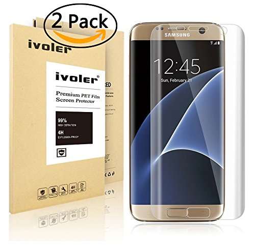 Galaxy S7 Edge Screen Protector [Full Coverage] ,iVoler [2-Pack] [3D Full Curved Edge] [No Bubble] [