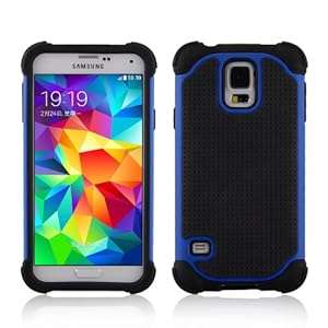 SOOPER Blue Defender Heavy Duty Protective Hard Hybrid Cover Case for Samsung Galaxy S5 (Blue)