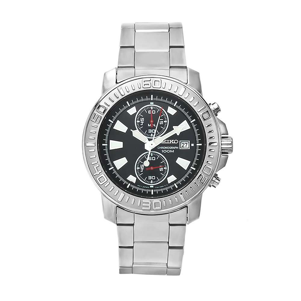 Seiko Men's SNN199 Chronograph Stainless Steel Blue Dial Watch