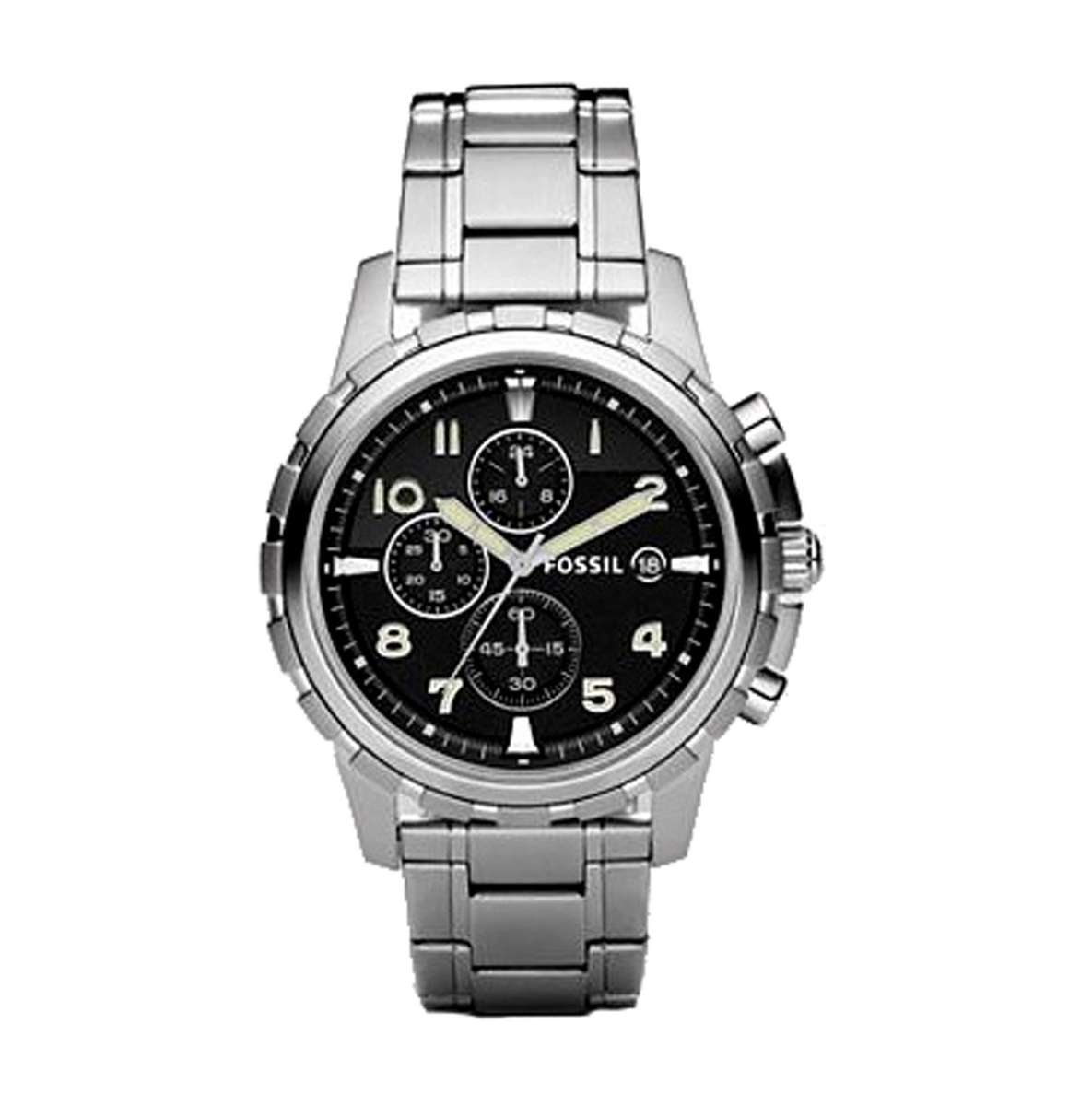 Fossil Men's FS4542 Stainless Steel Bracelet Black Analog Dial Chronograph Watch