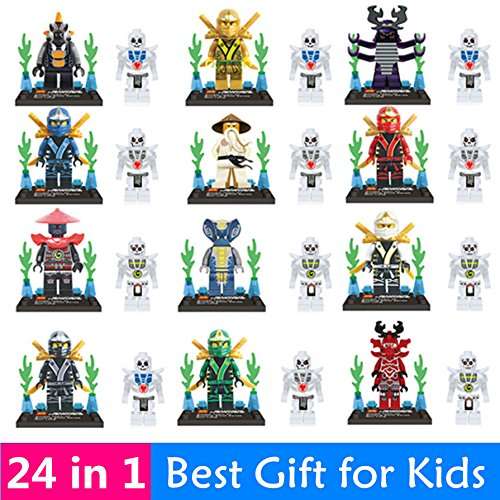 24pcs Phantom Ninja Ninjago ZANE JAY KAI Master Wu Cole skeleton NYA Minifigures Figures Model Build