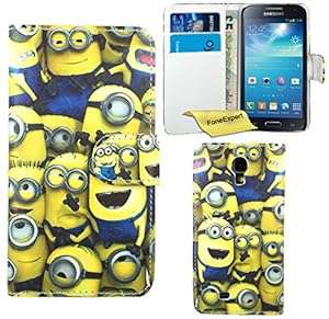 Galaxy S4 mini Case FoneExpert Cute Minion Premium Leather Flip Book Wallet Case Cover (Color 1)