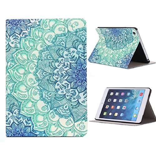 Ipad Mini Leather Case, Shensee Floral Pattern Flip Stand Leather Case Cover for Ipad Mini 1 2 3 Ret