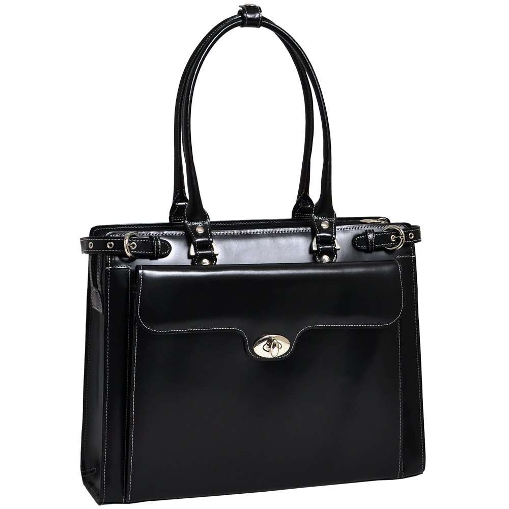 McKlein USA W Series Winnetka Leather Women's Briefcase BLACK