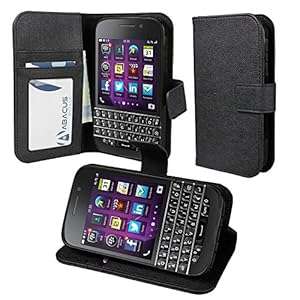 BlackBerry Classic Case Abacus24-7 BlackBerry Classic Wallet Case [Book Fold] Leather BlackBerr