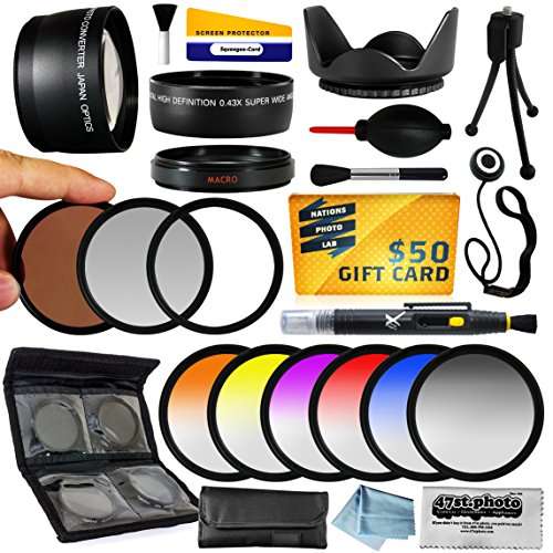 25 Piece Advanced Lens Package For The Canon EOS Rebel T5I T4I SL1 T5 1100D 1000D T3 T3i 60D 600D 65