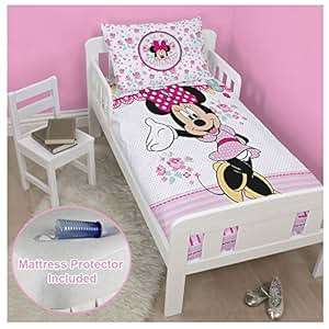 Minnie Mouse Cross Stitch Junior Duvet Cover Set Mattress Protector