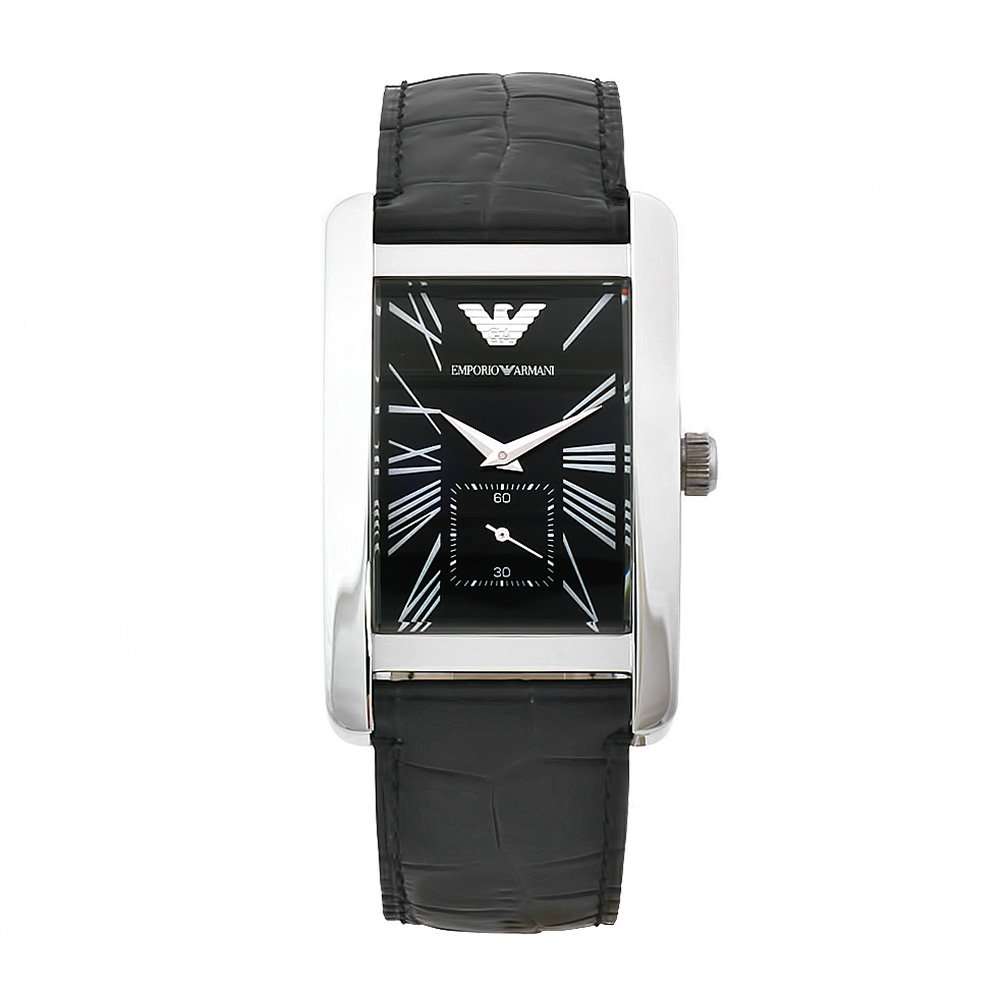 Emporio Armani Men's AR0143 Classic Black Leather Band Watch