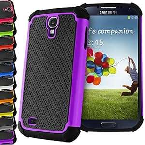 TechDealsUK ShockProof Dual Layer Hybrid Hard & Soft Defender Silicone Builder Case Cove (Purple)