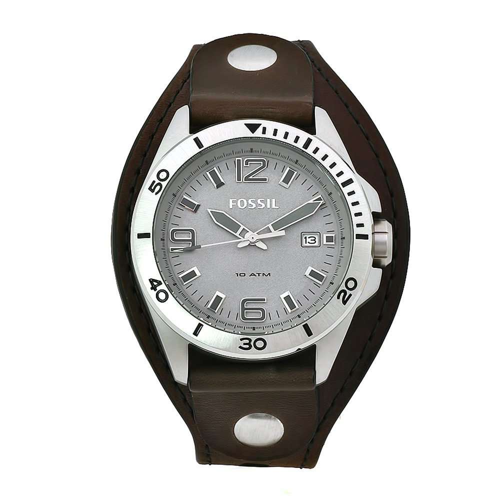 Fossil Men's JR1147 Trend Brown Leather Grey Dial Watch
