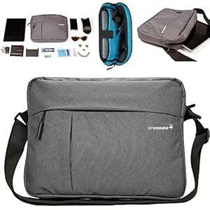 Protective Apple iPad Bag in Grey - Mens Messenger Bag to carry Apple iPad 1234 and iPad Mini