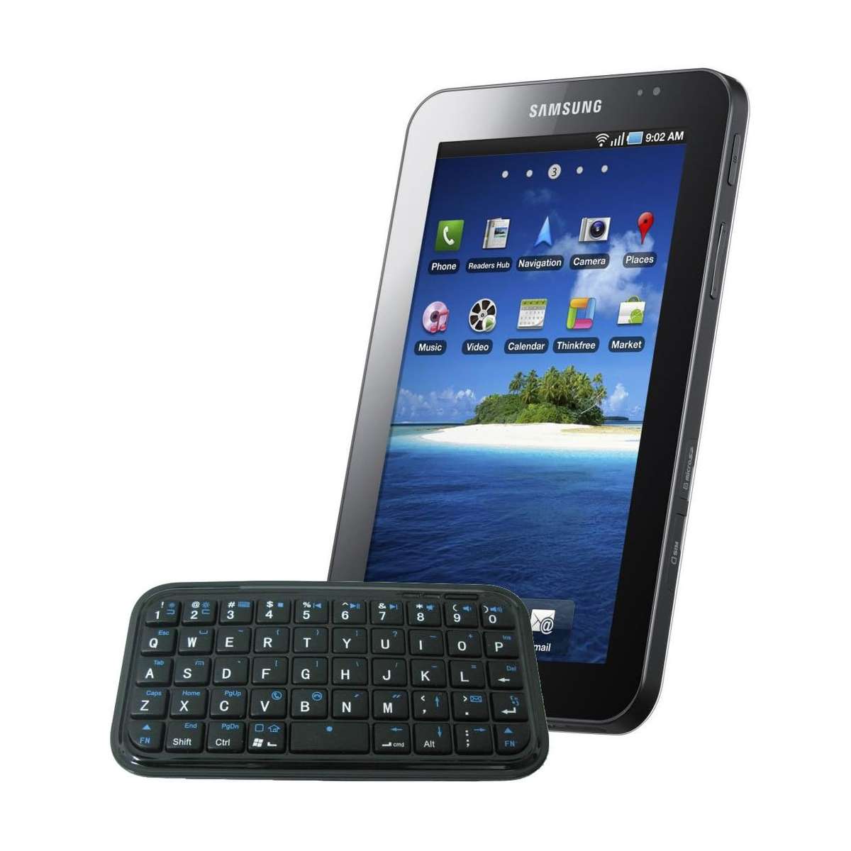 Bluetooth Mini Keyboard With Carry Pouch & Device Stand For Samsung Galaxy Tab P1000