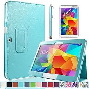 Samsung Galaxy Tab 4 10.1 Case ULAK Samsung Galaxy Tab 4 10.1 Folio Case - Slim Fit P (Aqua Blue)