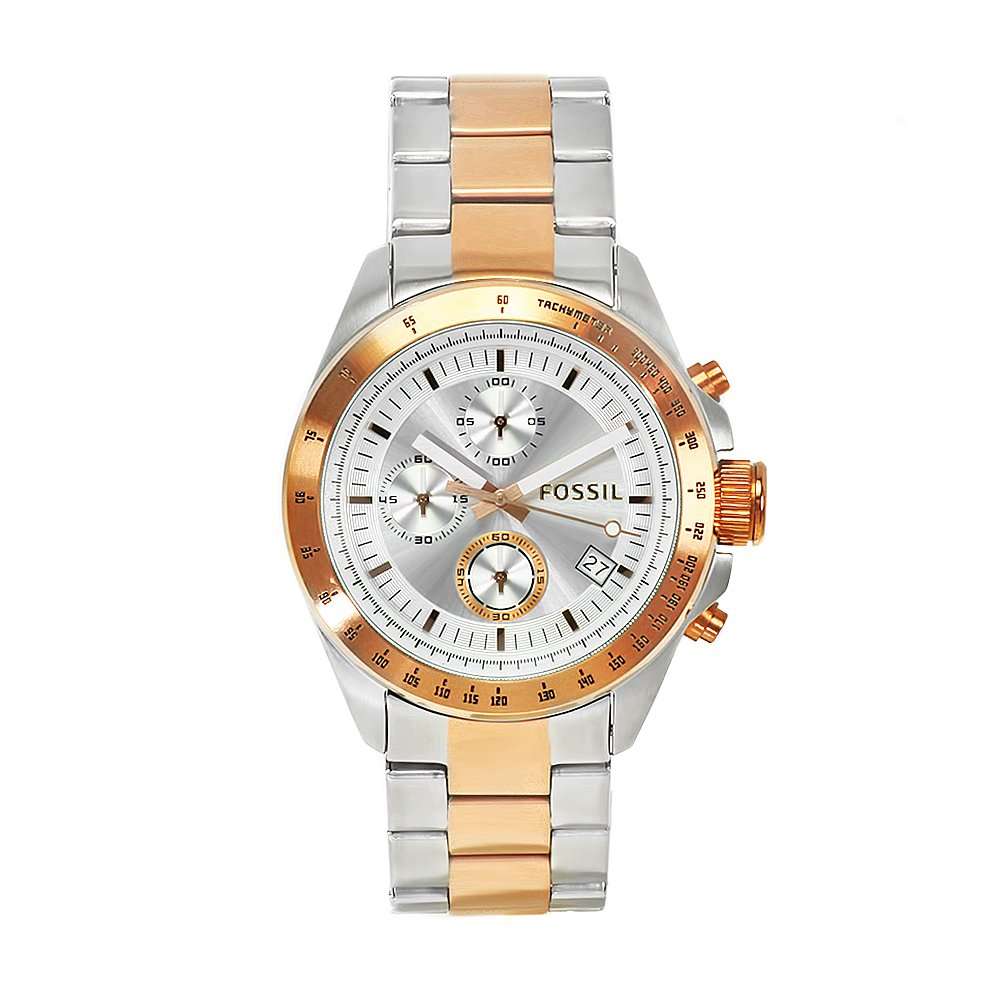 Fossil Men's CH2686 Decker Stainless Steel Bracelet Silver Dial Watch