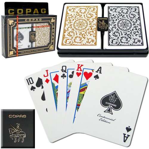 Copag Poker Size Regular Index 1546 Playing Cards (Black Gold Setup)