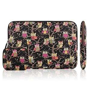 Kamor 13 13.3 13.3 14 inch Bohemian Style Animal World (Owl Black) MacBook Air MacBoo (Owl Black)