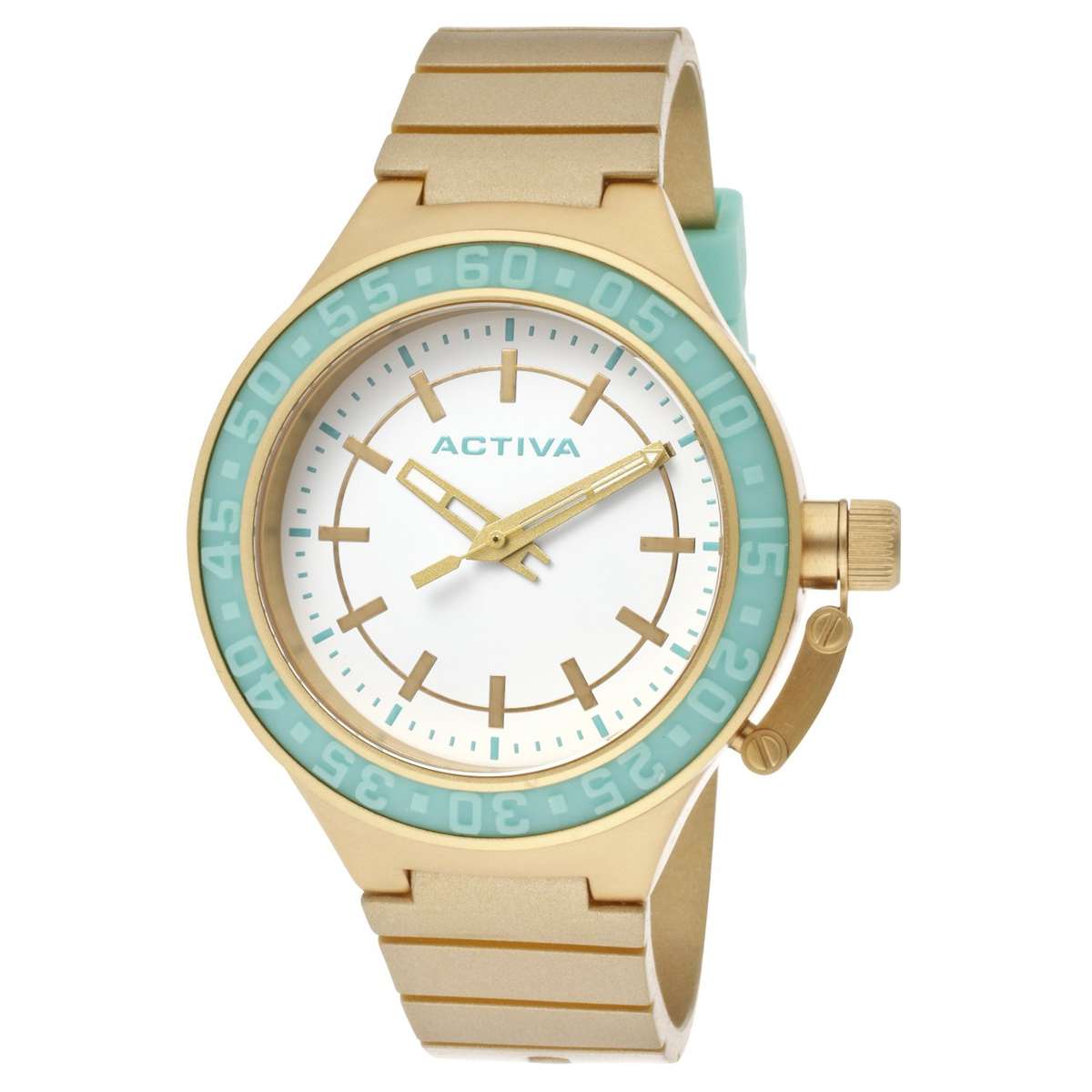 Activa By Invicta Women's AA301-023 White Dial Gold Tone Polyurethane Watch