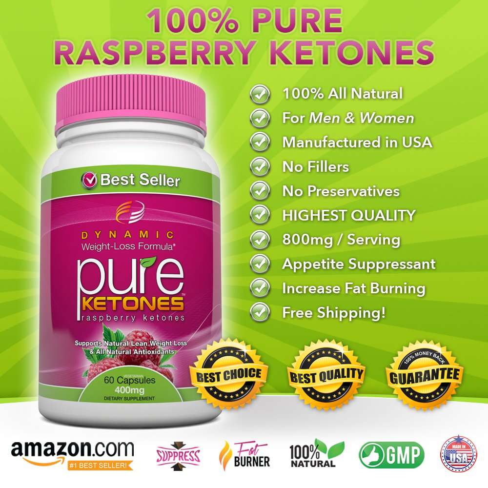 Raspberry Ketones, 400 mg Per Serving, 60 Vegetarian Capsules. 100% Pure All Natural Lean Weight Los