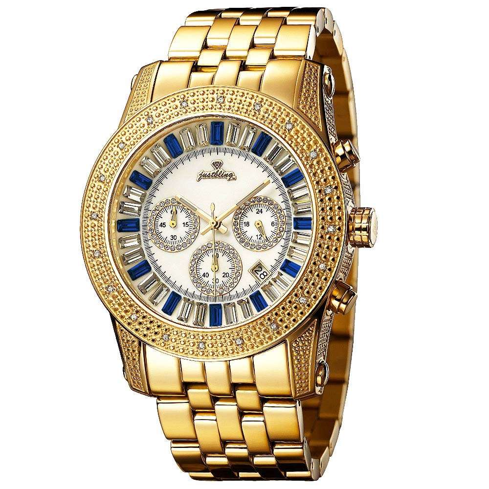 **R15 900**JBW-Just Bling Men's JB-6219-G "Krypton" Gold Blue Chronograph 0.30ct Diamond Watch
