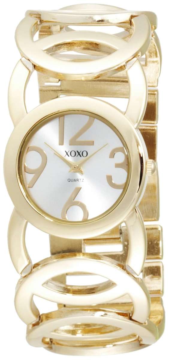 XOXO Women's XO5211 Silver Dial Gold-tone Open Link Bracelet Watch