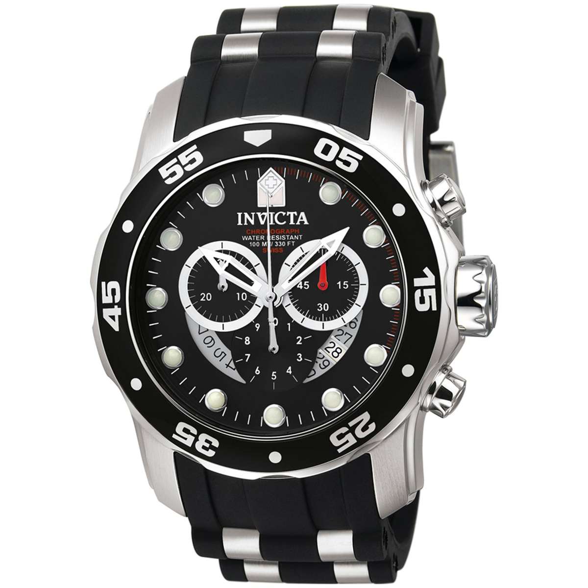 **R10 000**Invicta Men's 6977 Pro Diver Collection Chronograph Black Dial Black Polyurethane Watch