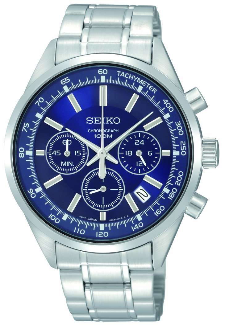 SSB039 Seiko Chronograph Stainless Steel Hardlex crystal 100M Men's Watch