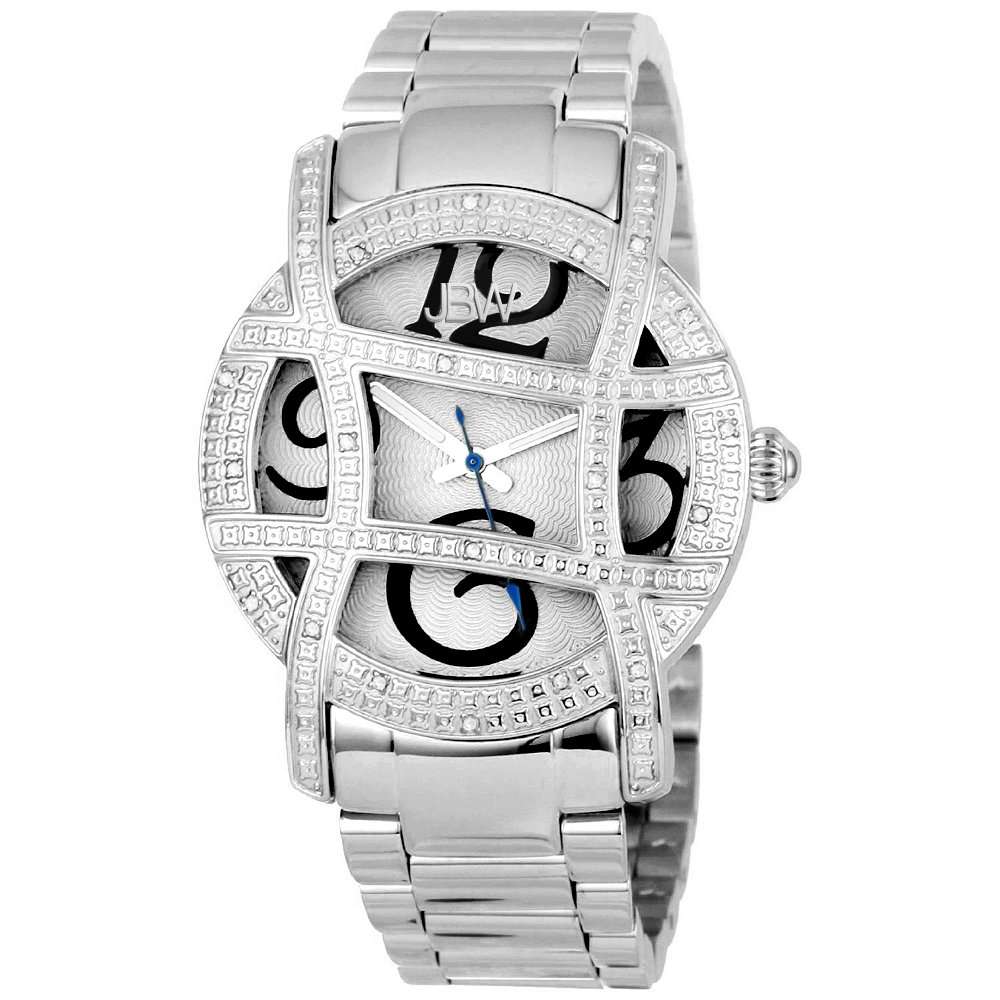 0.2CTW DIAMONDS Just Bling Women's JB-6214-B "Olympia" Stainless Steel Designer Dial Diamond Watch
