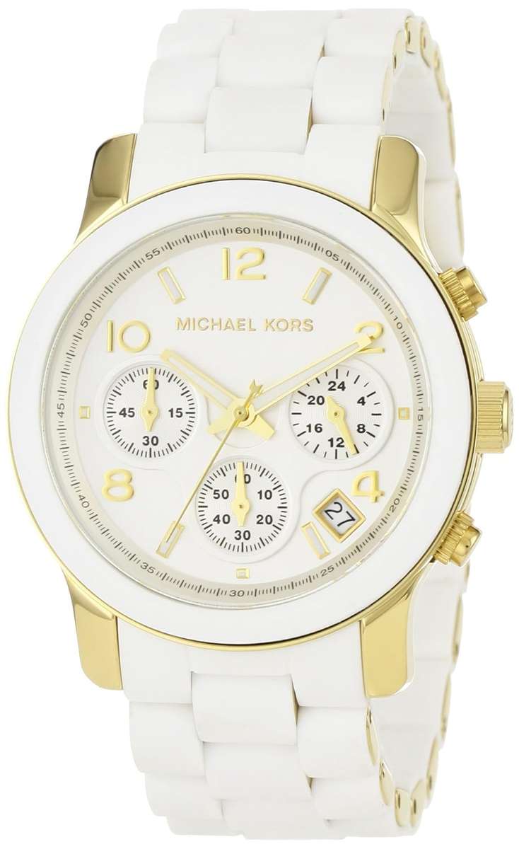 Michael Kors MK5145 Women's Two Tone Stainless Steel Quartz Chronograph White Dial Watch